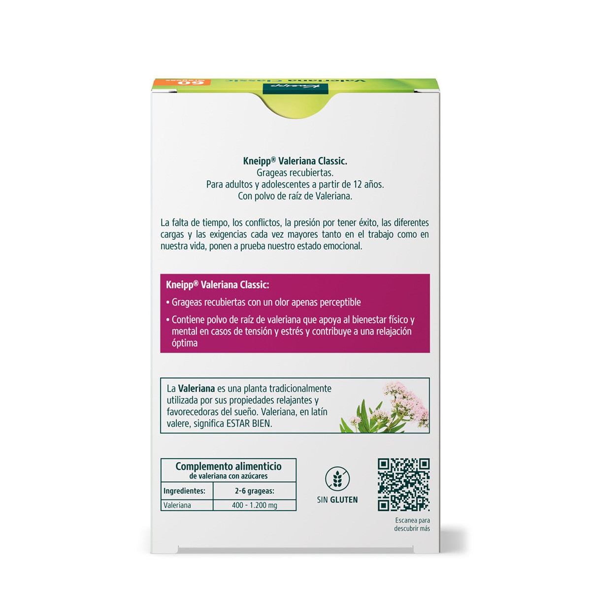 Kneipp Valeriana Classic 200mg 60 grageas